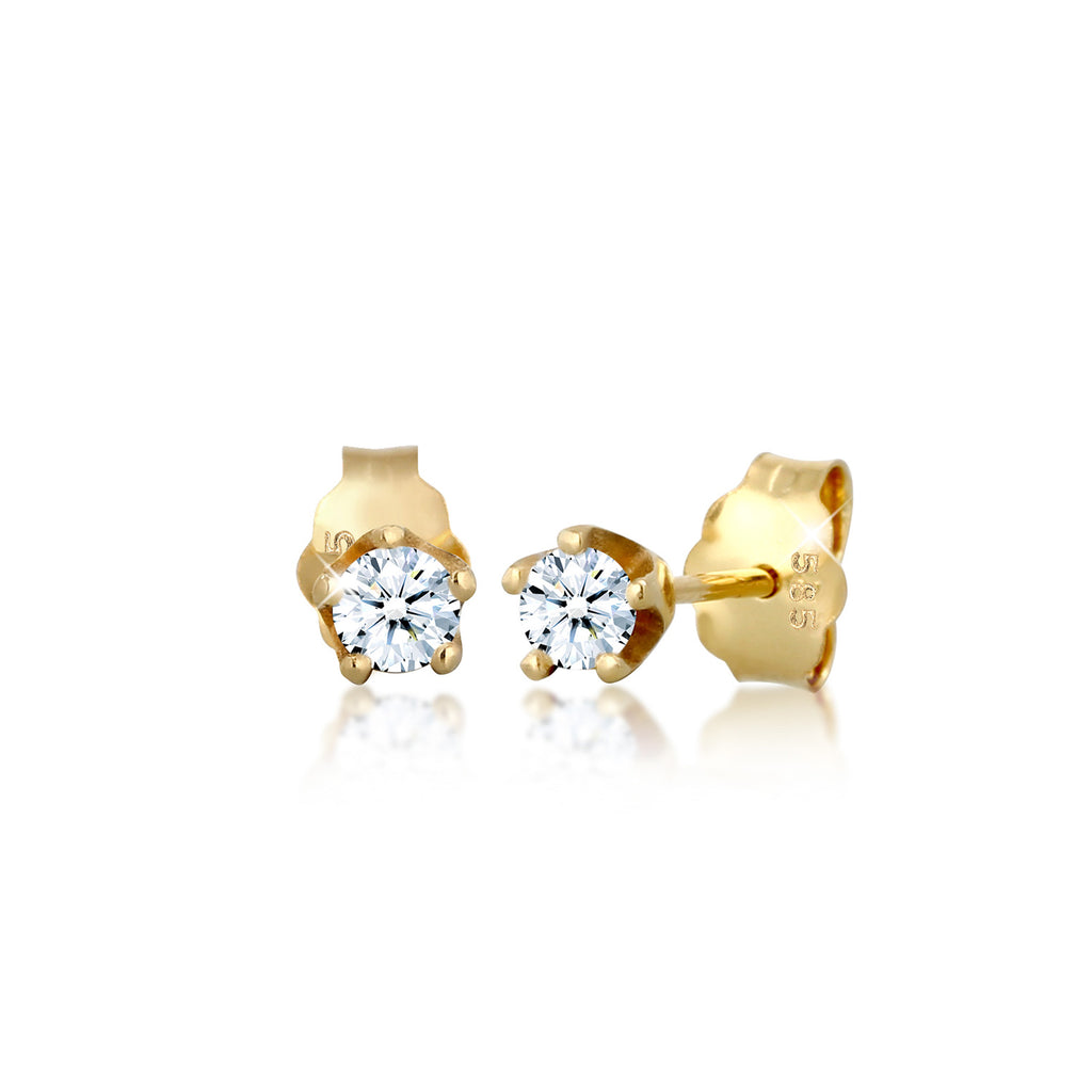 Weiß - Elli DIAMONDS | Ohrstecker | Diamant ( Weiß, 0,22 ct ) | 585 Gelbgold