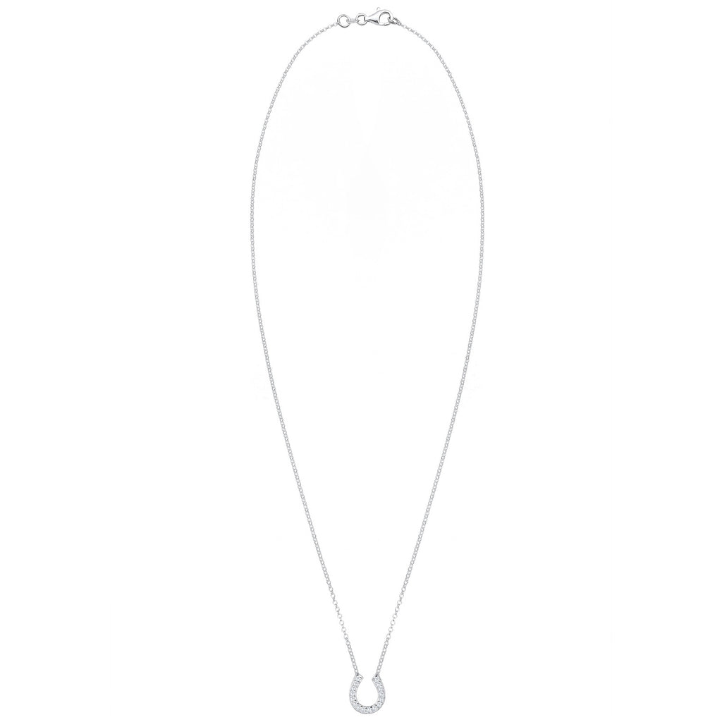 Weiß - Elli | Halskette Hufeisen | Zirkonia (Weiß) | 925er Sterling Silber