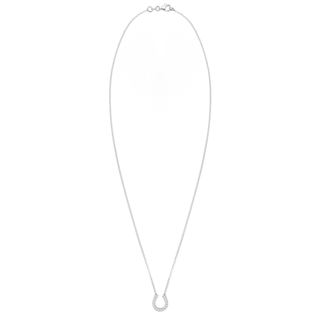 Weiß - Elli | Halskette Hufeisen | Zirkonia (Weiß) | 925er Sterling Silber