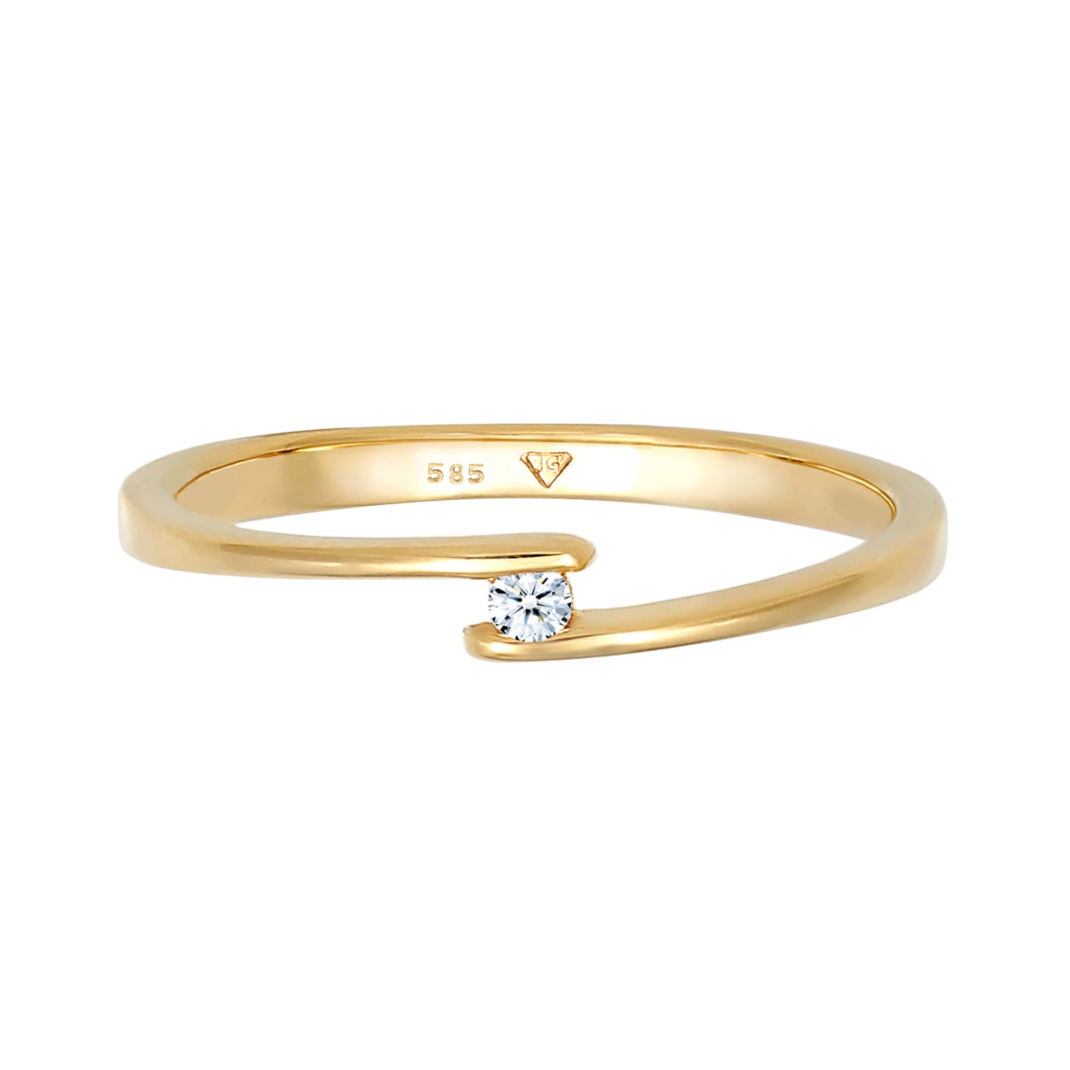 Gold - Elli DIAMONDS | Solitär-Ring | Diamant ( Weiß, 0,03 ct ) | 585 Gelbgold