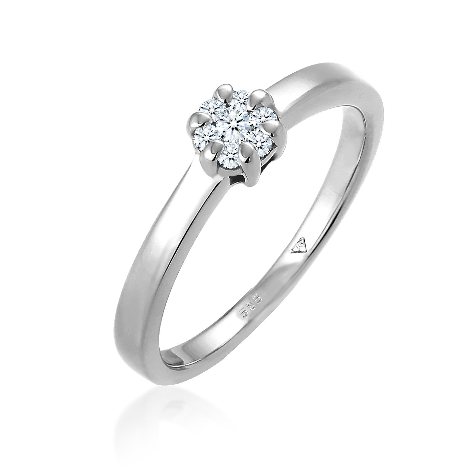 Silber - Elli DIAMONDS | Verlobungsring | Diamant ( Weiß, 0,12 ct ) | 585 Weißgold