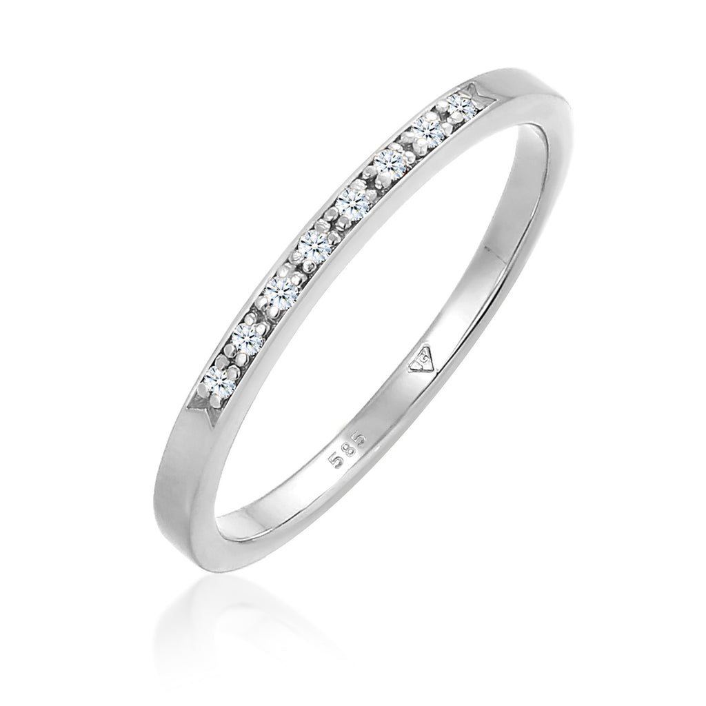 Weiß - Elli DIAMONDS | Bandring | Diamant ( Weiß, 0,04 ct ) | 585 Weißgold