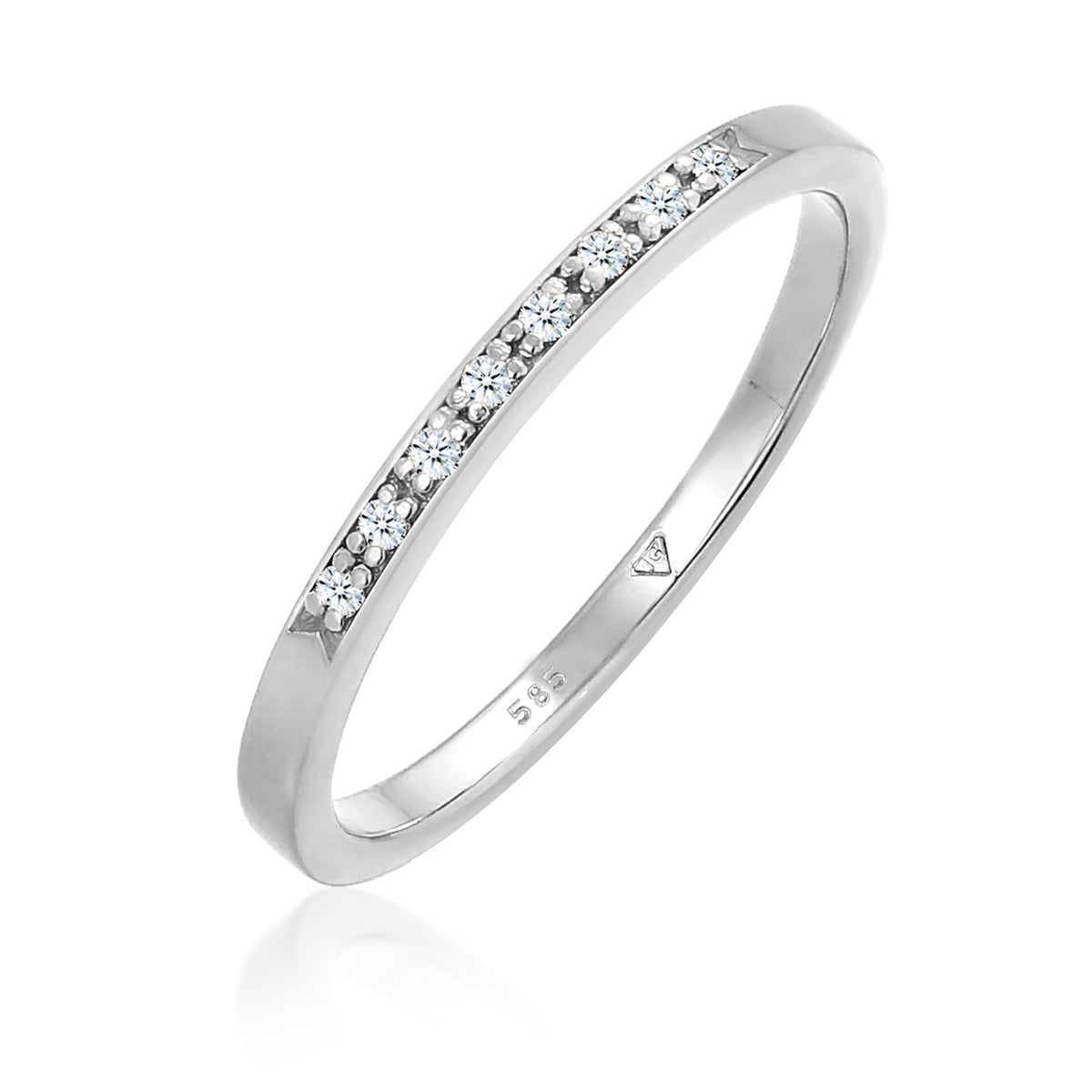 Weiß - Elli DIAMONDS | Bandring | Diamant ( Weiß, 0,04 ct ) | 585 Weißgold