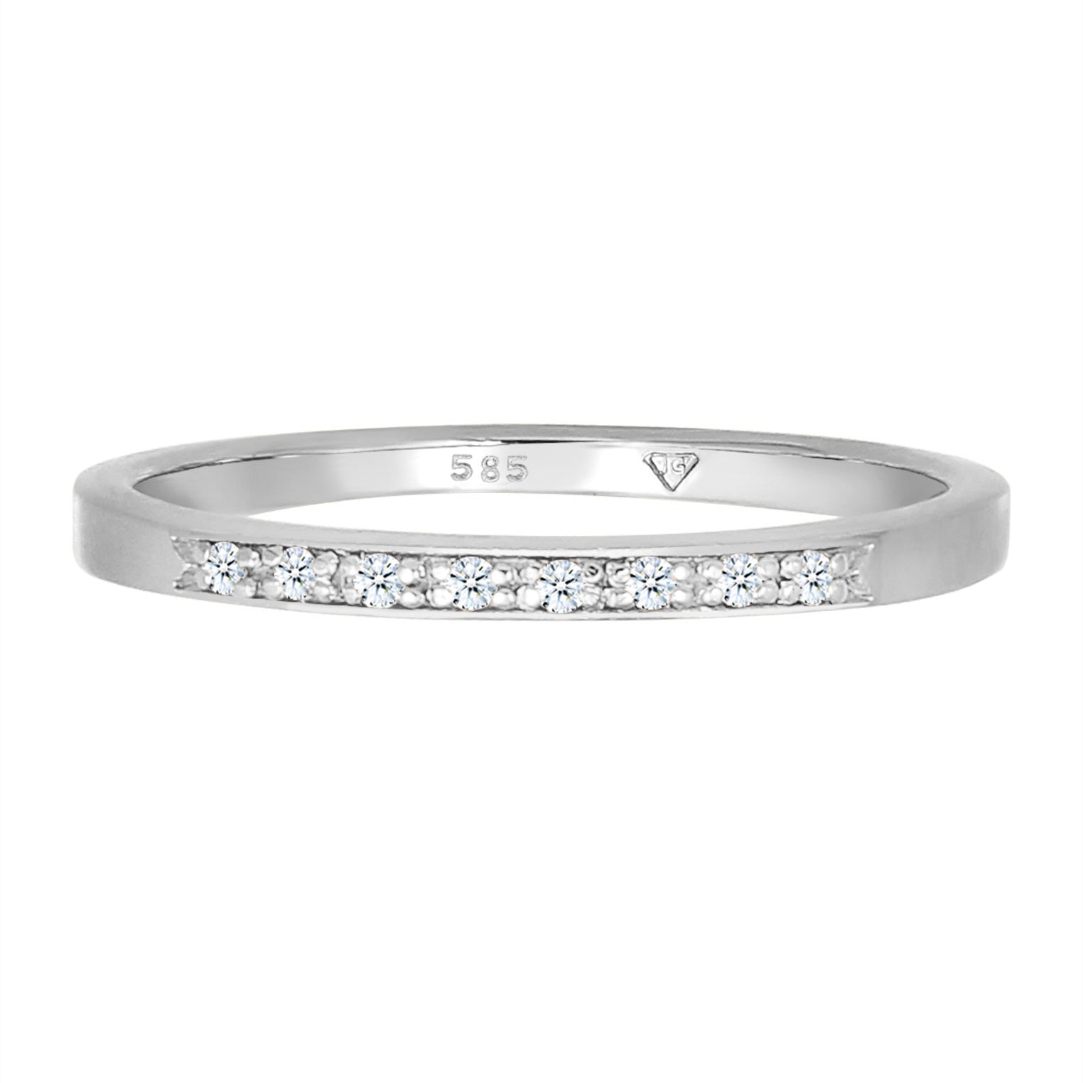 Weiß - Elli DIAMONDS | Bandring | Diamant ( Weiß, 0,04 ct ) | 585 Weißgold
