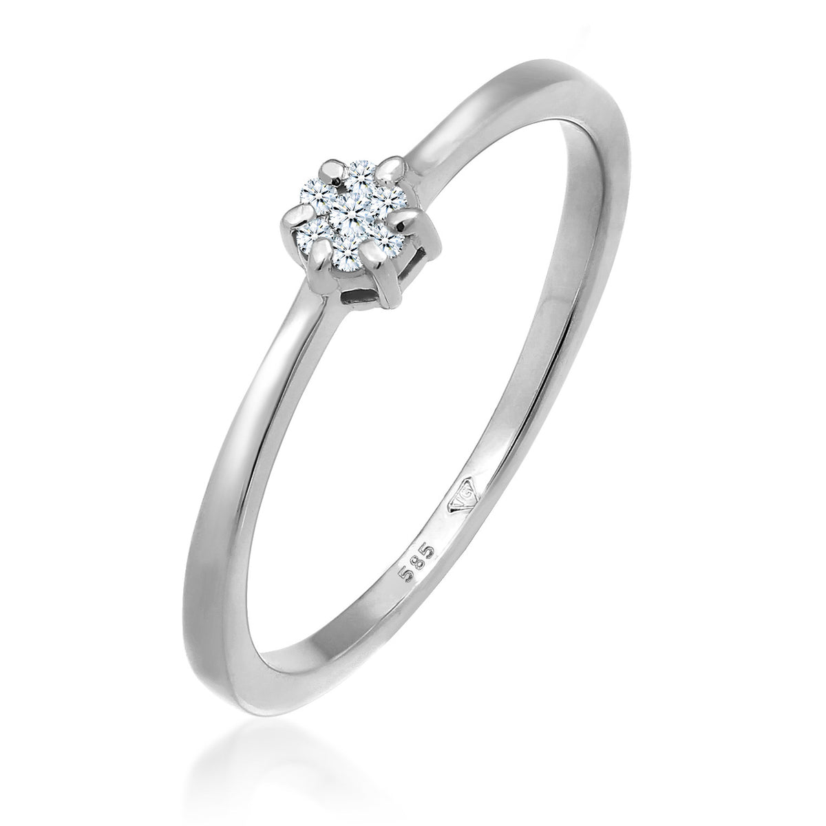 Silber - Elli DIAMONDS | Verlobungsring | Diamant ( Weiß, 0,045 ct ) | 585 Weißgold