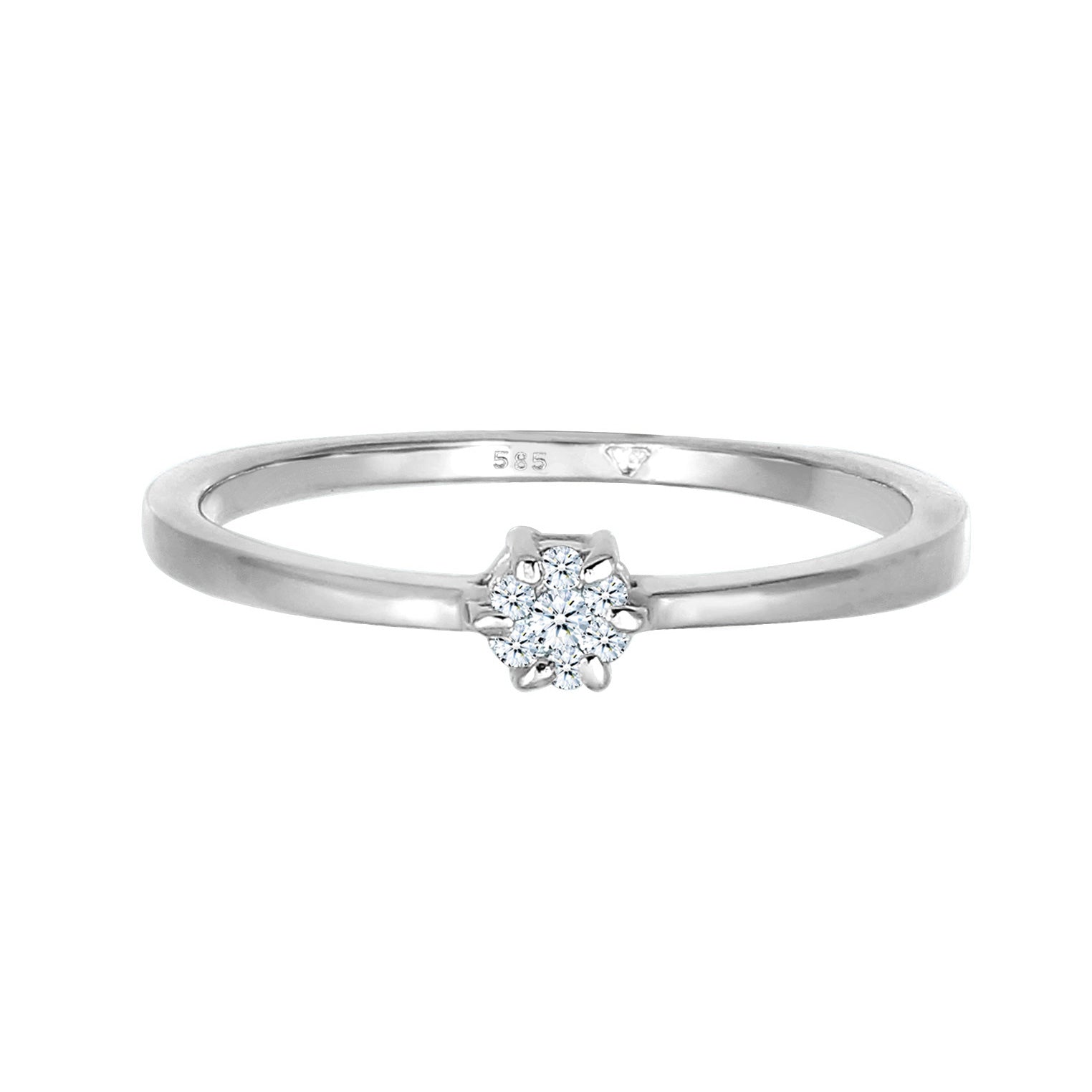 Silber - Elli DIAMONDS | Verlobungsring | Diamant ( Weiß, 0,045 ct ) | 585 Weißgold