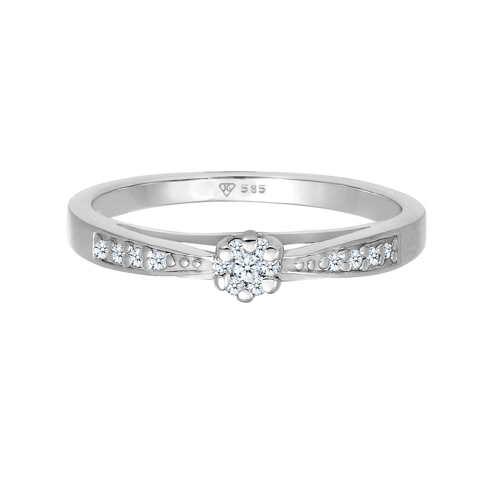 Silber - Elli DIAMONDS | Verlobungsring | Diamant ( Weiß, 0,085 ct ) | 585 Weißgold