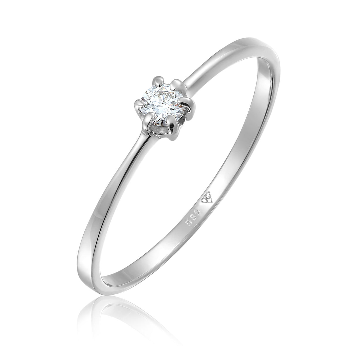 Weiß - Elli DIAMONDS | Verlobungsring | Diamant ( Weiß, 0,11 ct ) | 585 Weißgold