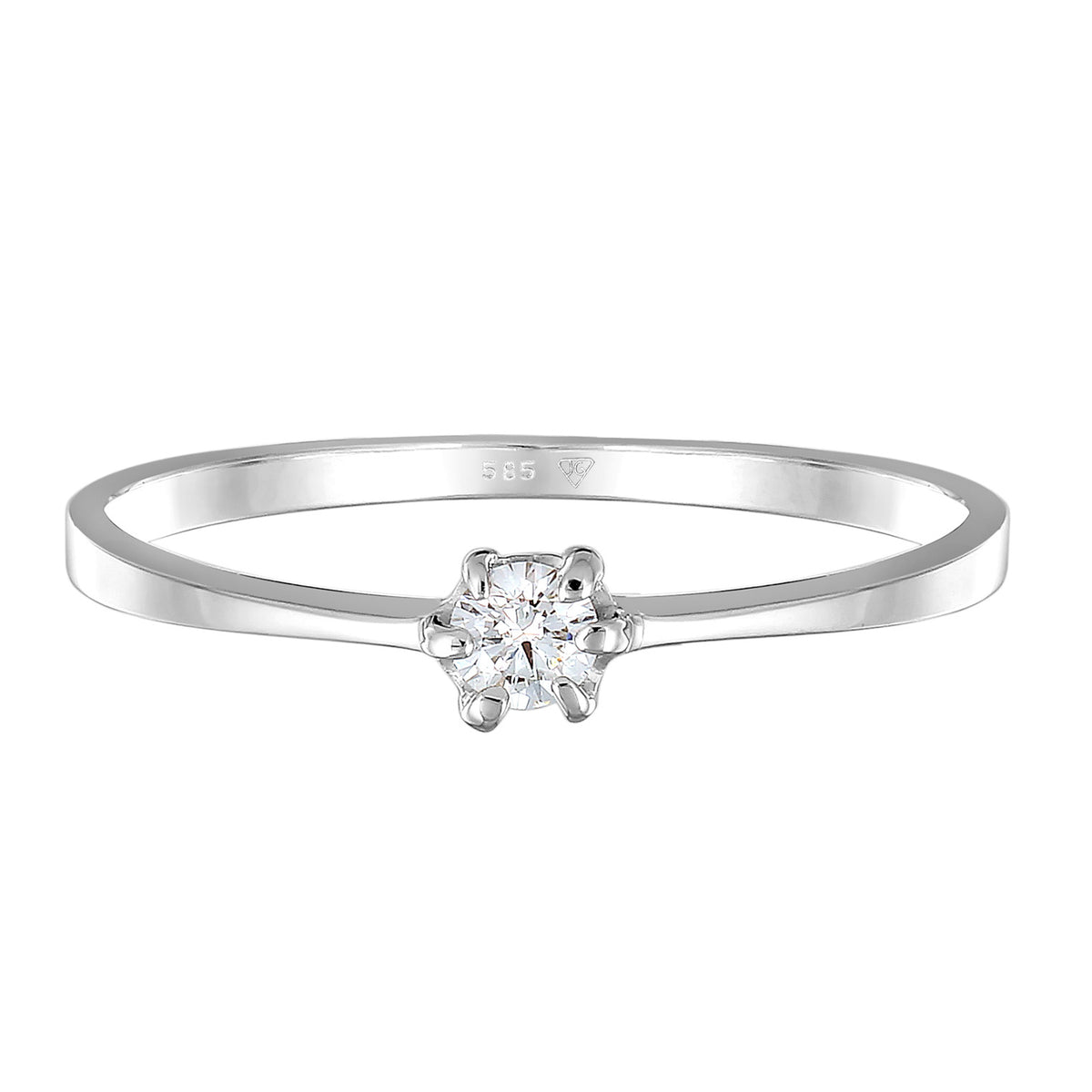 Weiß - Elli DIAMONDS | Verlobungsring | Diamant ( Weiß, 0,11 ct ) | 585 Weißgold
