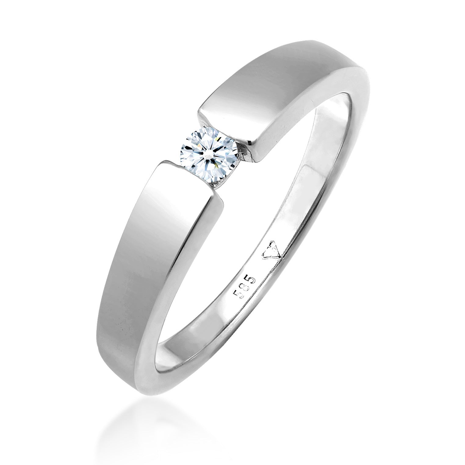 Silber - Elli DIAMONDS | Verlobungsring | Diamant ( Weiß, 0,11 ct ) | 585 Weißgold