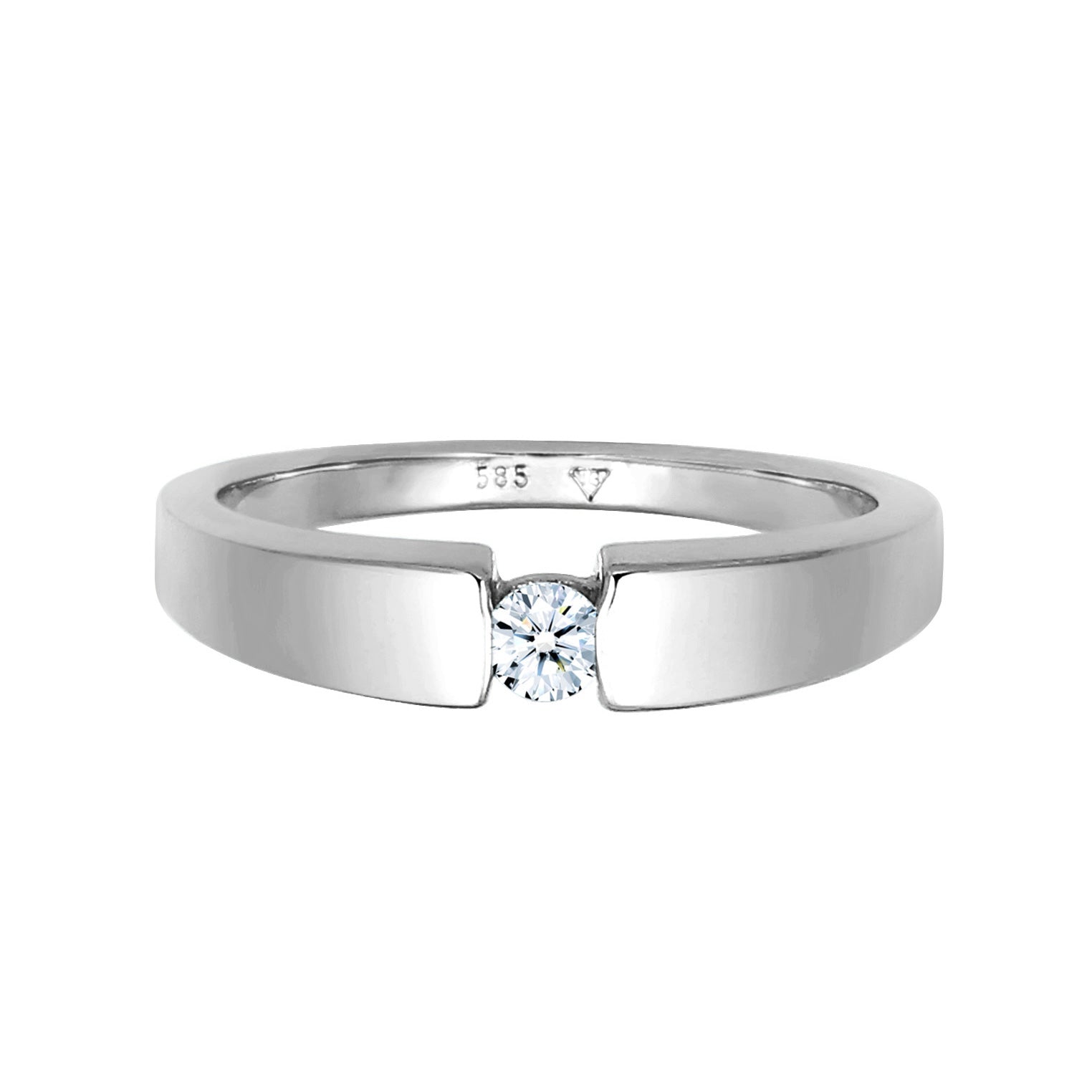 Silber - Elli DIAMONDS | Verlobungsring | Diamant ( Weiß, 0,11 ct ) | 585 Weißgold