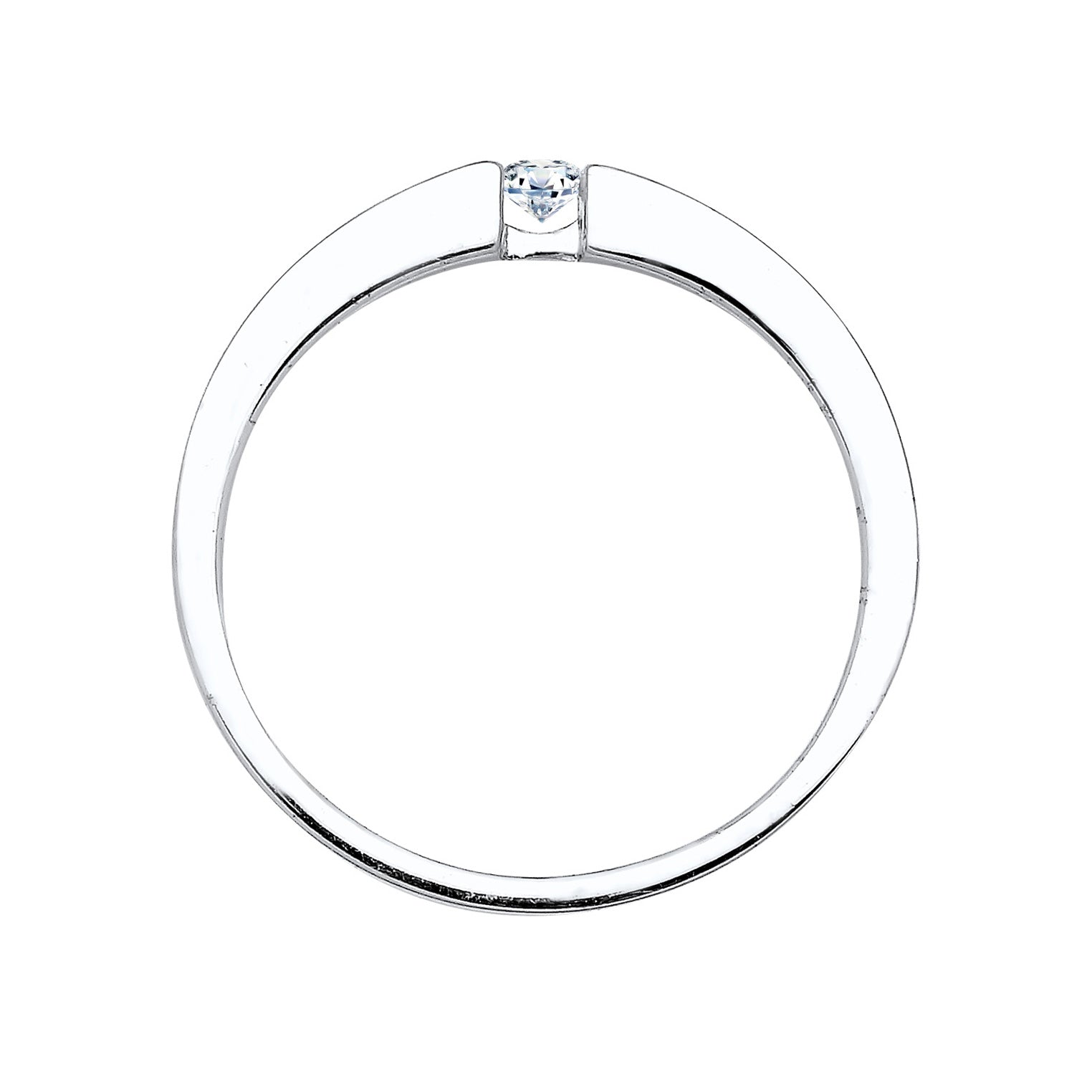 Weiß - Elli DIAMONDS | Solitär-Ring | Diamant (Weiß, 0.06 ct.) | 925er Sterling Silber