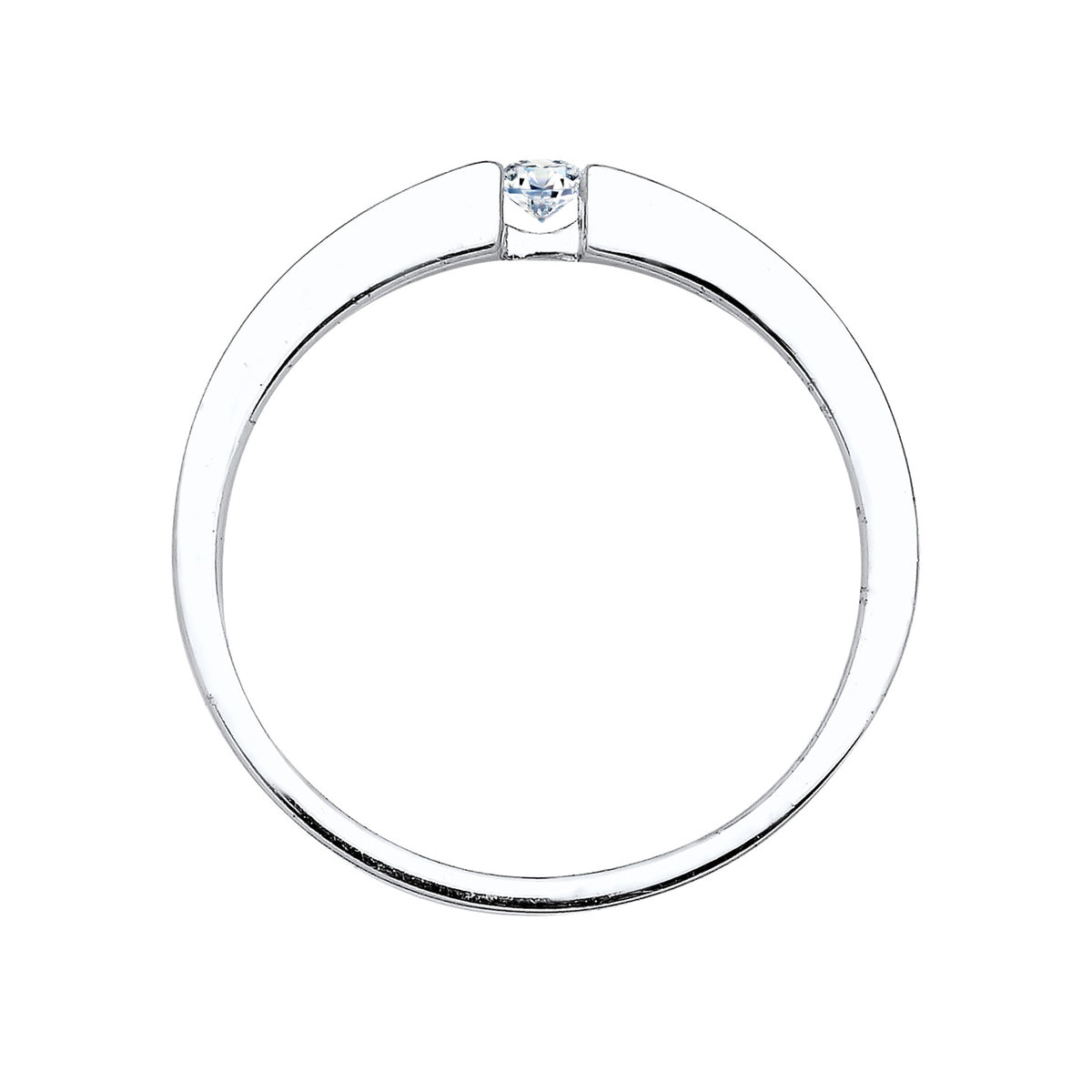 Weiß - Elli DIAMONDS | Solitär-Ring | Diamant (Weiß, 0.06 ct.) | 925er Sterling Silber