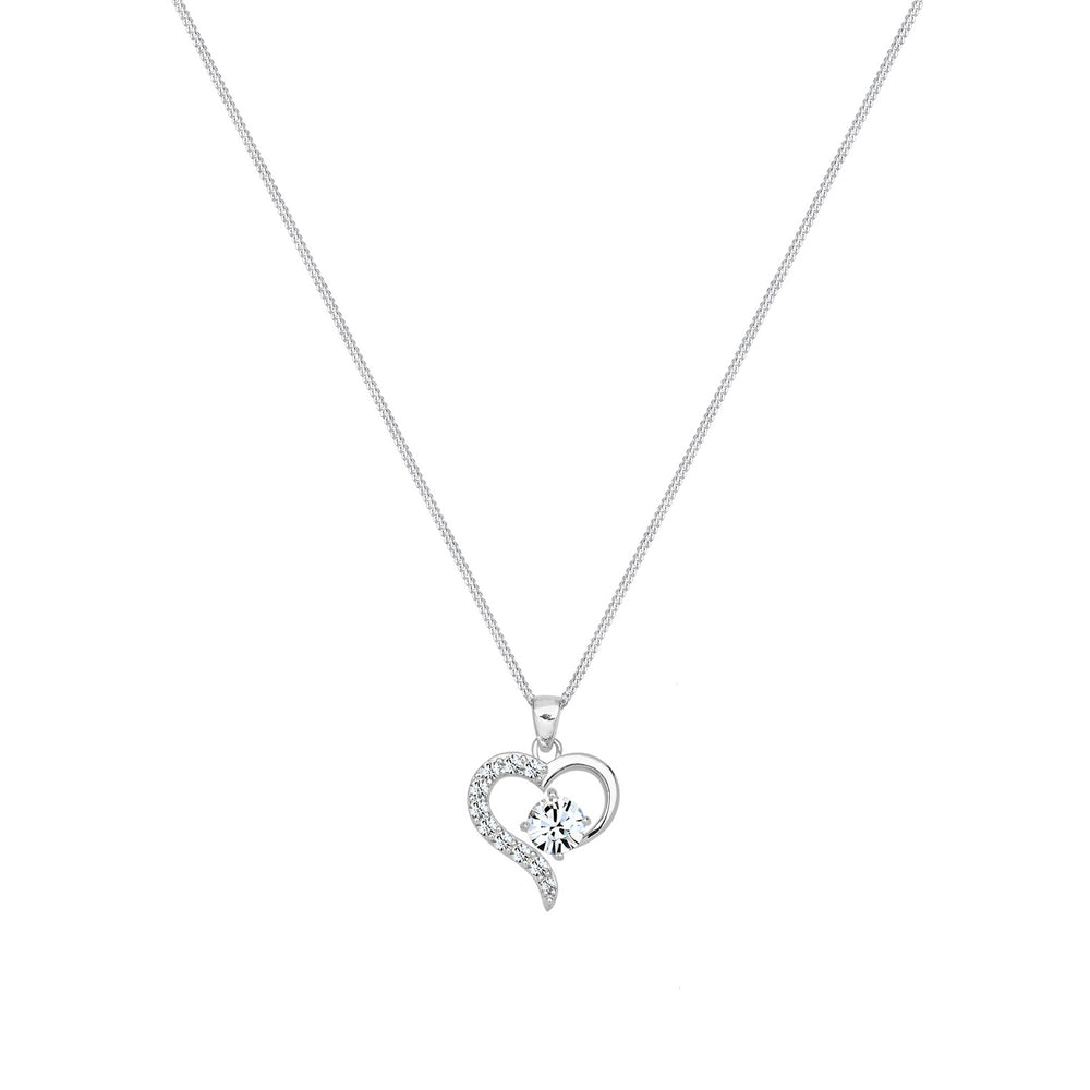Heart Cut-Out Necklace | With Crystals from Swarovski® (White)