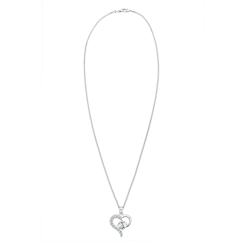 Heart Cut-Out Necklace | With Crystals from Swarovski® (White)