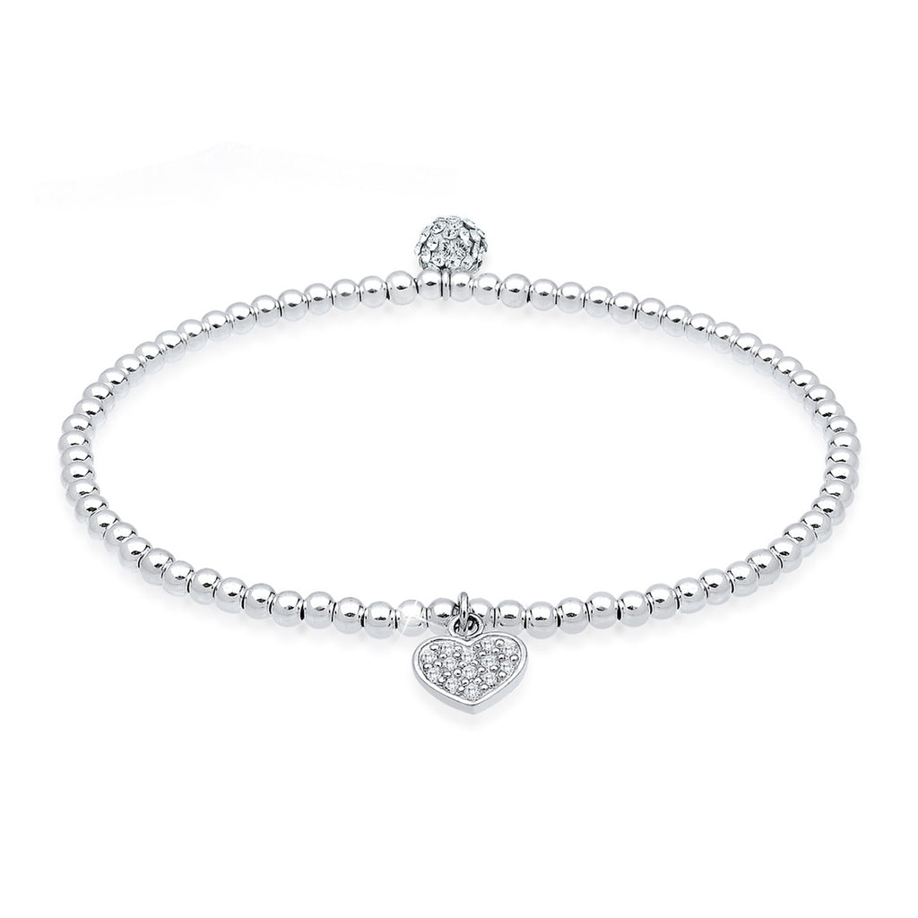 Weiß - Elli | Armband Herz | Kristall ( Weiß ) | 925er Sterling Silber