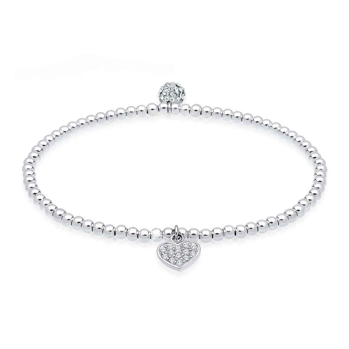 Weiß - Elli | Armband Herz | Kristall ( Weiß ) | 925er Sterling Silber
