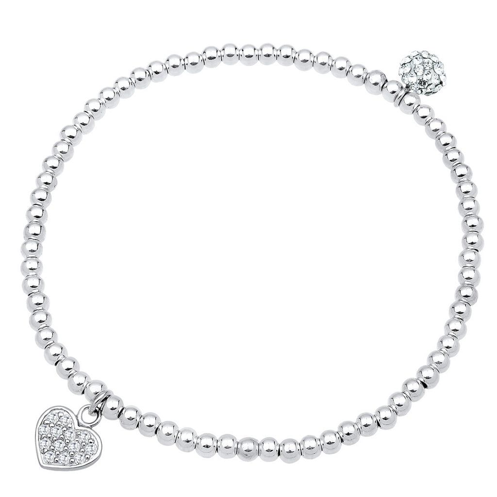 Weiß - Elli | Armband Herz | Kristall ( Weiß ) | 925er Sterling Silber