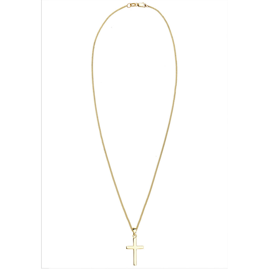 Gold - Elli PREMIUM | Halskette Kreuz | 375 Gelbgold