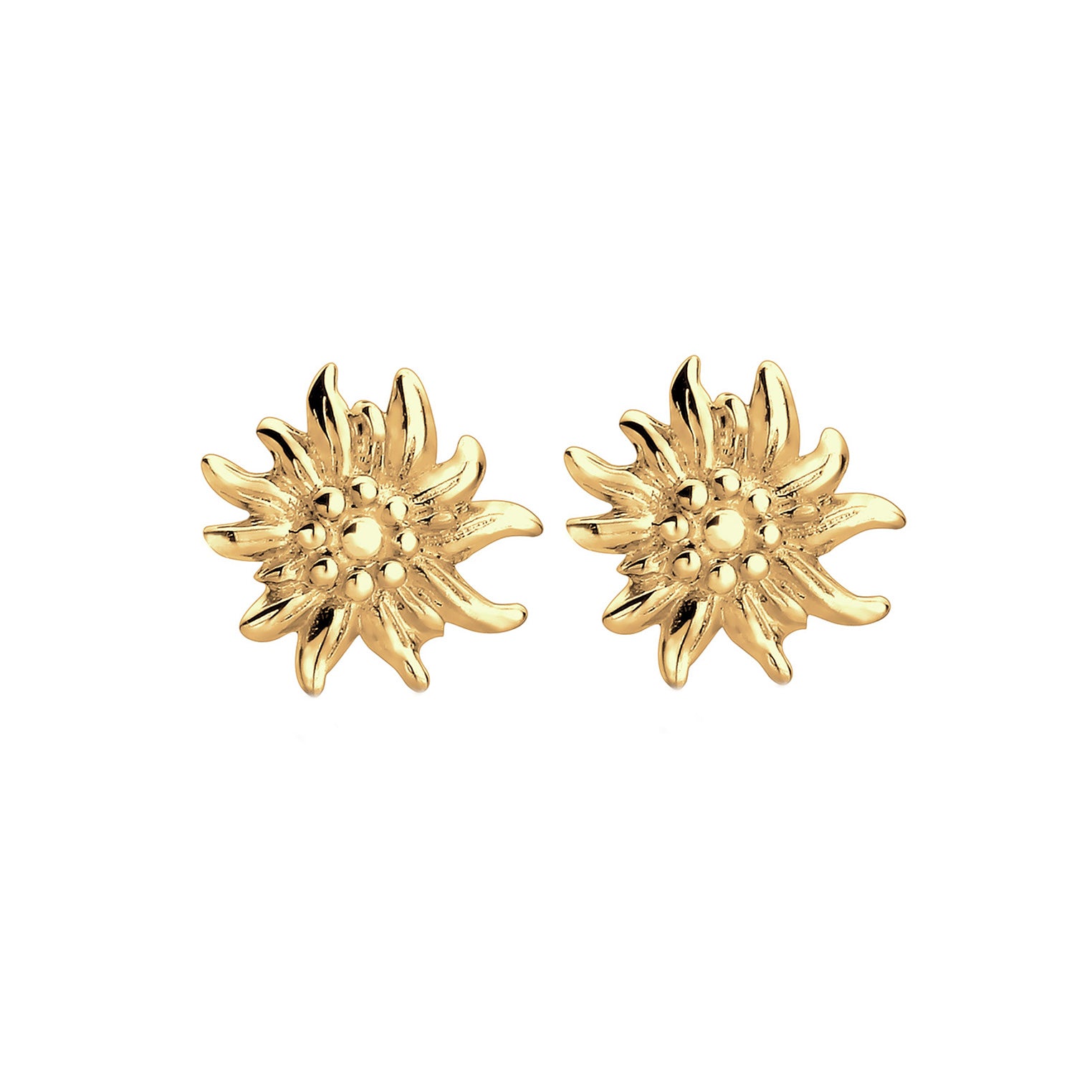 Gold - Elli | Ohrstecker Edelweiss | 925 Sterling Silber vergoldet