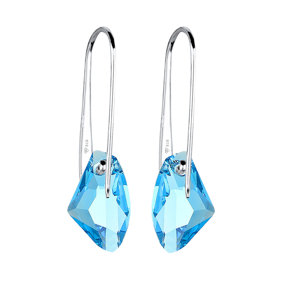 Hellblau - Elli | Ohrhänger | Kristall (Hellblau) | 925er Sterling Silber