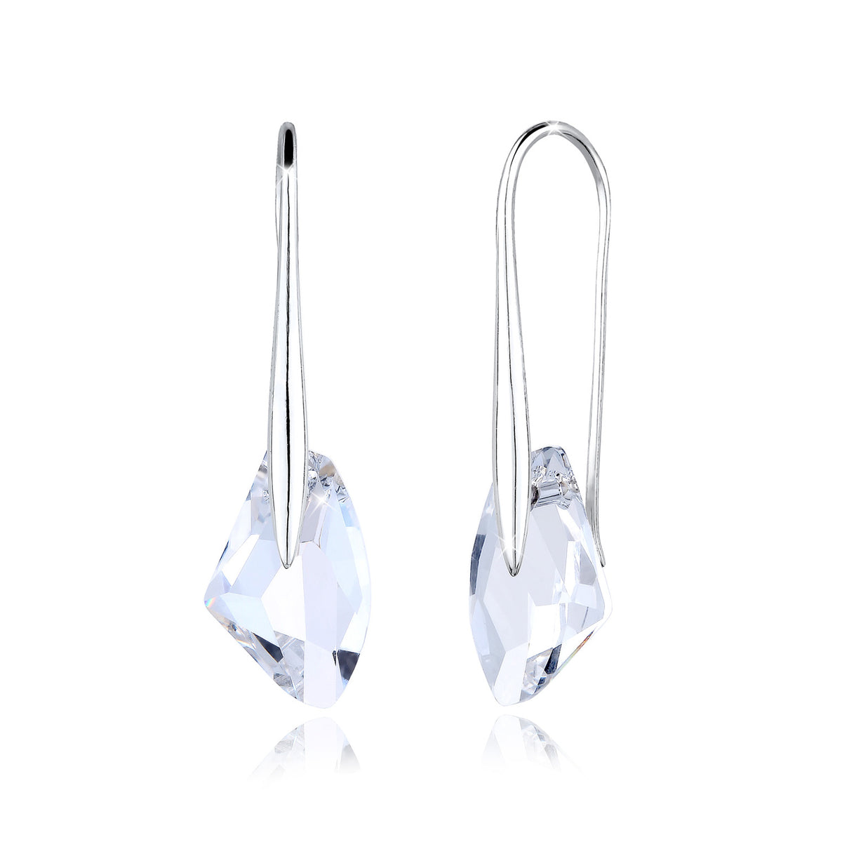 Silber - Elli | Ohrhänger | Kristall (Weiß) | 925er Sterling Silber
