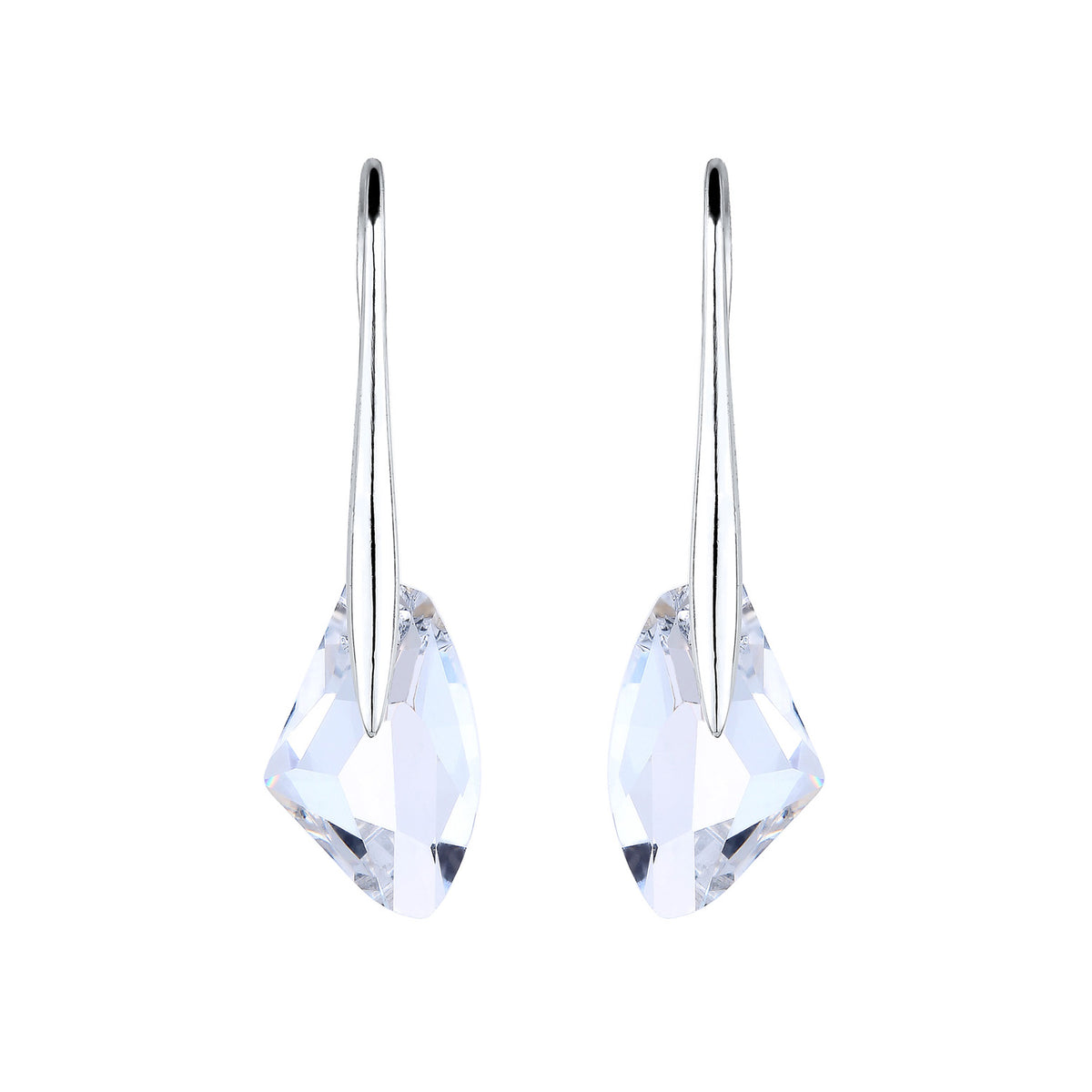 Silber - Elli | Ohrhänger | Kristall (Weiß) | 925er Sterling Silber