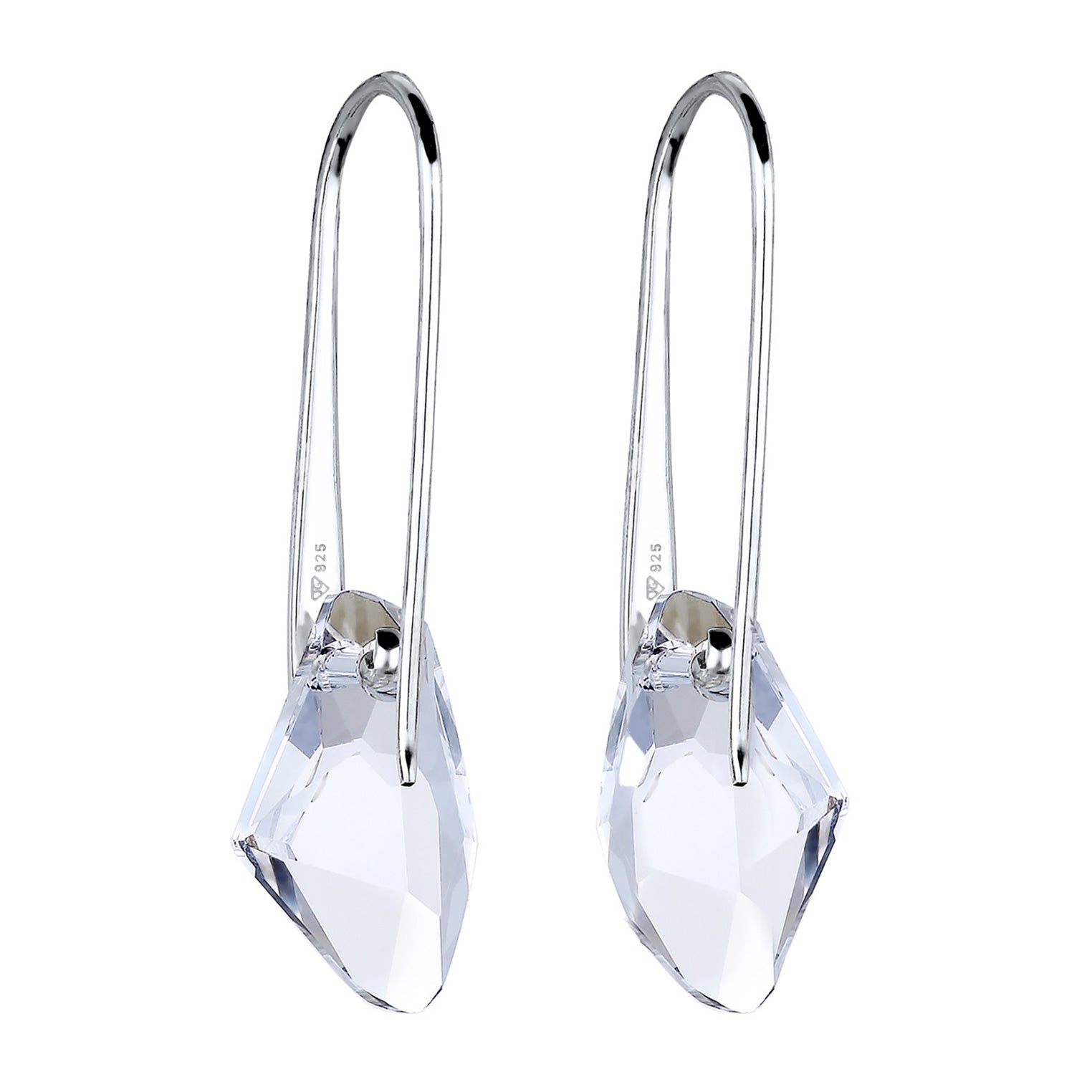 Silber - Elli | Ohrhänger | Kristall ( Weiß ) | 925er Sterling Silber