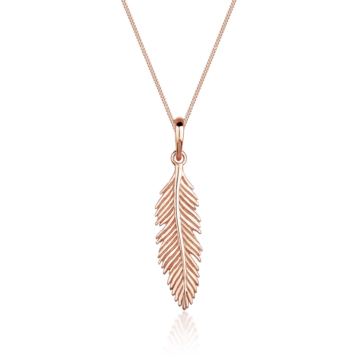 Roségold - Elli | Halskette Feder | 925 Sterling Silber Rosegold