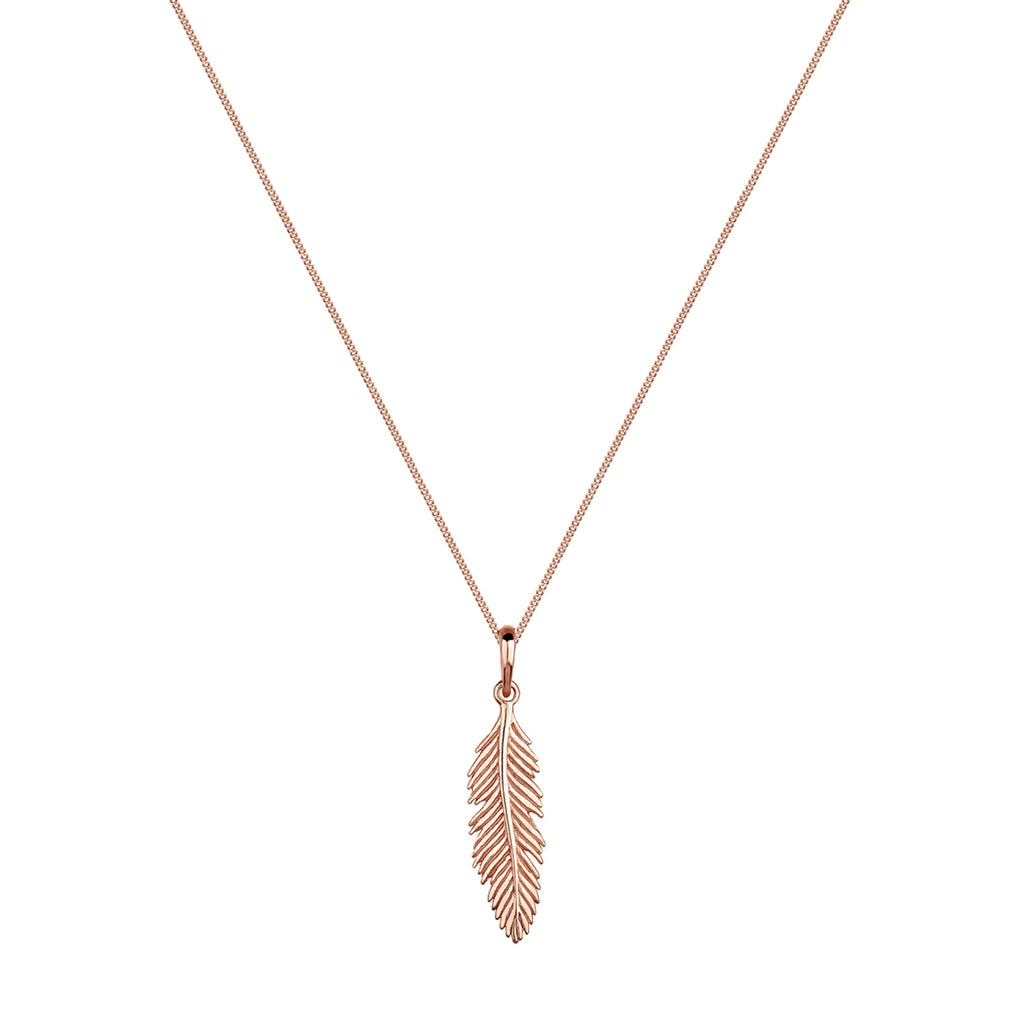 Roségold - Elli | Halskette Feder | 925 Sterling Silber Rosegold