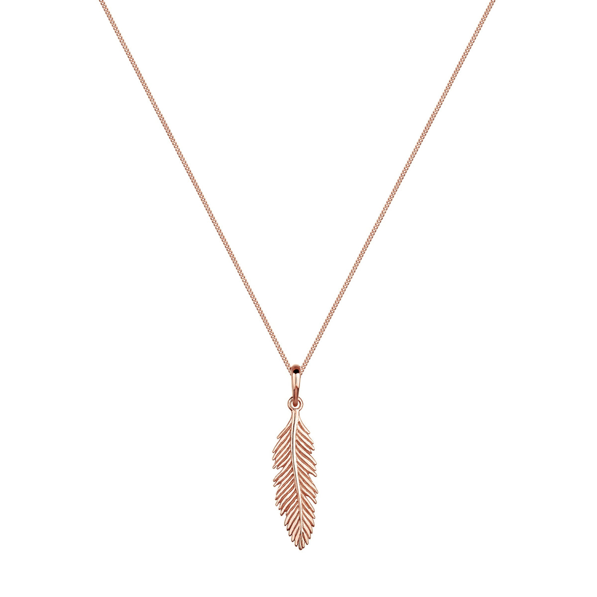 Roségold - Elli | Halskette Feder | 925 Sterling Silber Rosegold