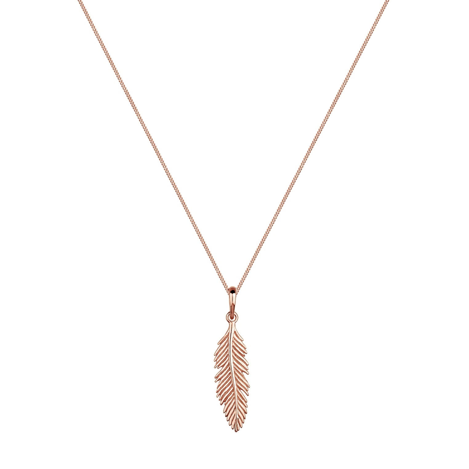 Roségold - Elli | Halskette Feder | 925 Sterling Silber Rosegold