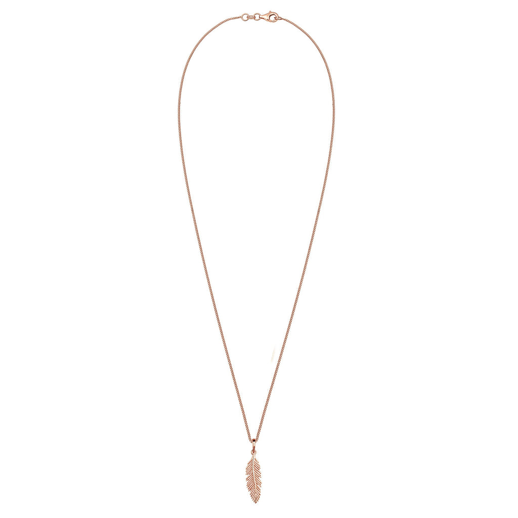 Roségold - Elli | Halskette Feder | 925 Sterling Silber Rosegold