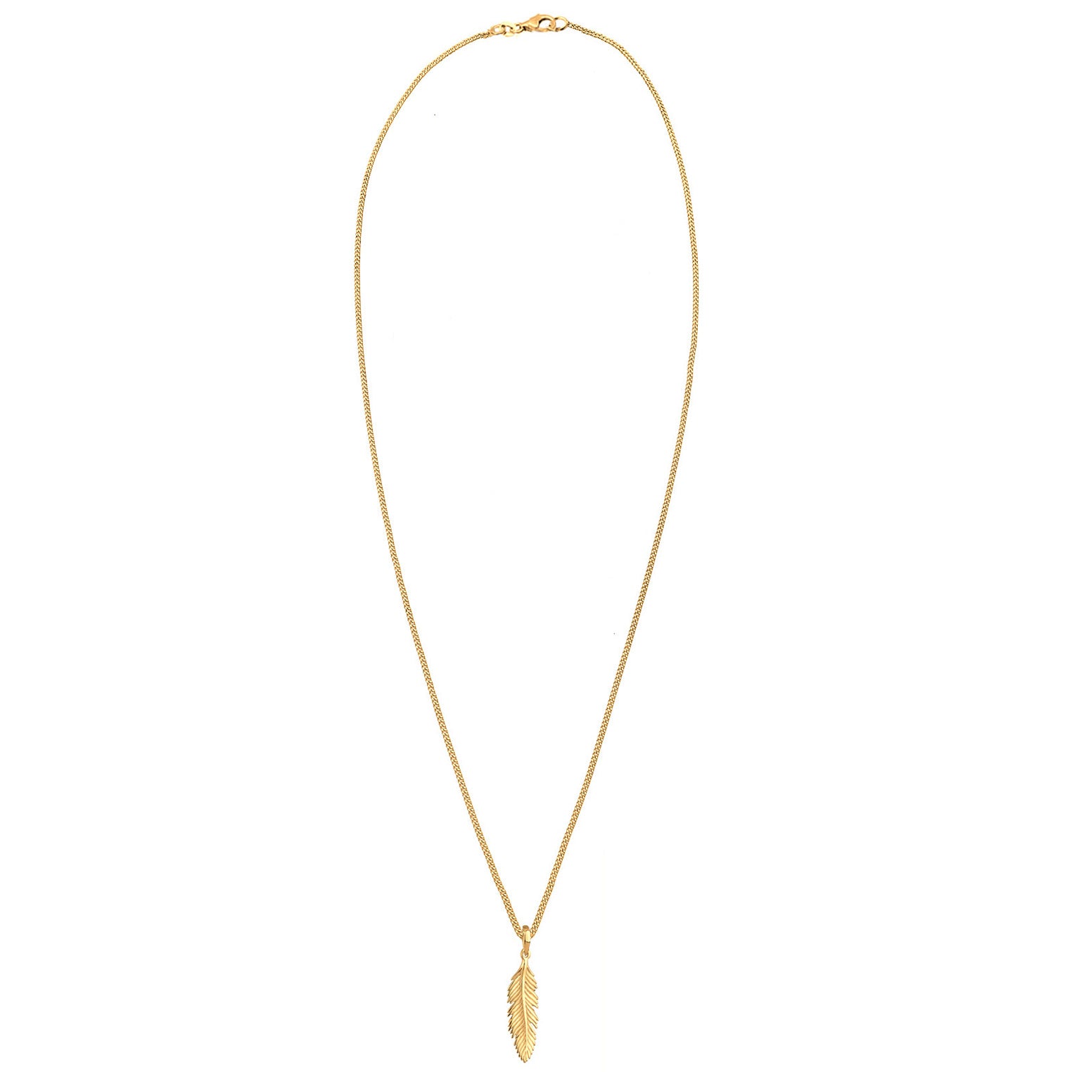 Gold - Elli | Halskette Feder | 925 Sterling Silber vergoldet