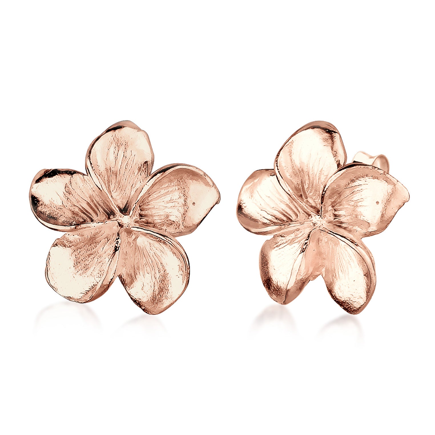 Roségold - Elli | Ohrstecker Frangipani Blüte | 925 Sterling Silber Rosegold