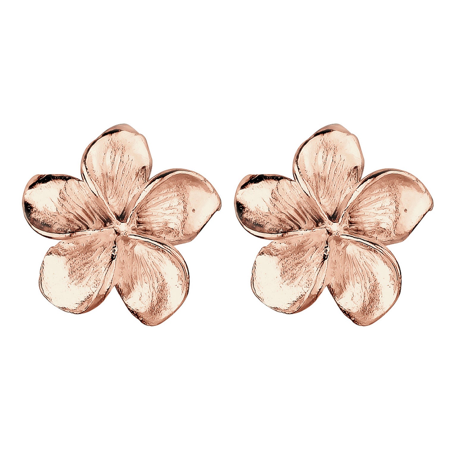 Roségold - Elli | Ohrstecker Frangipani Blüte | 925 Sterling Silber Rosegold