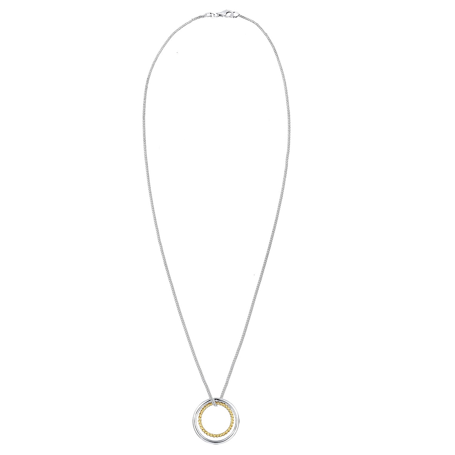 Zweifarbig - Elli | Lange Halskette | 925 Sterling Silber vergoldet