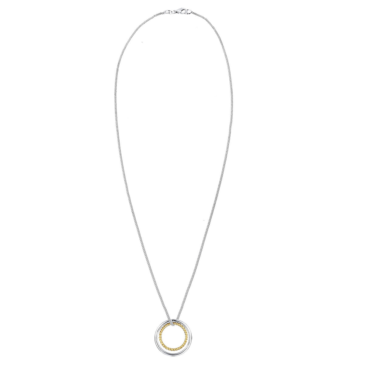 Zweifarbig - Elli | Lange Halskette | 925 Sterling Silber vergoldet