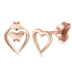 Roségold - Elli | Ohrstecker Herz | 925 Sterling Silber Rosegold