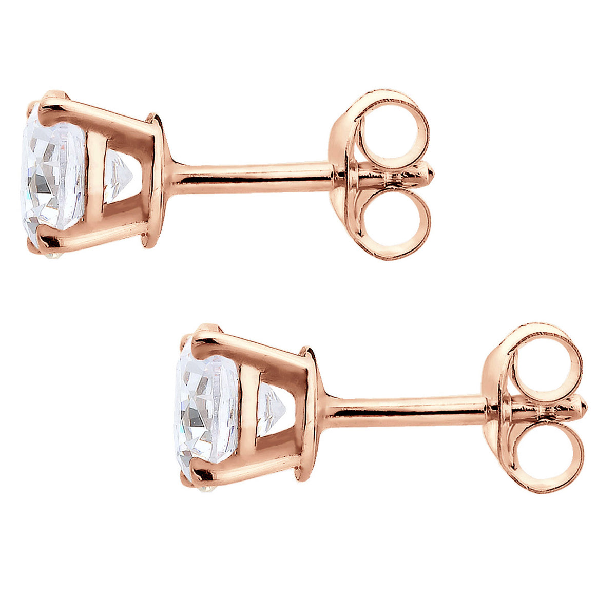 Roségold - Elli | Ohrstecker | Kristall ( Weiß ) | 925 Sterling Silber Rosegold