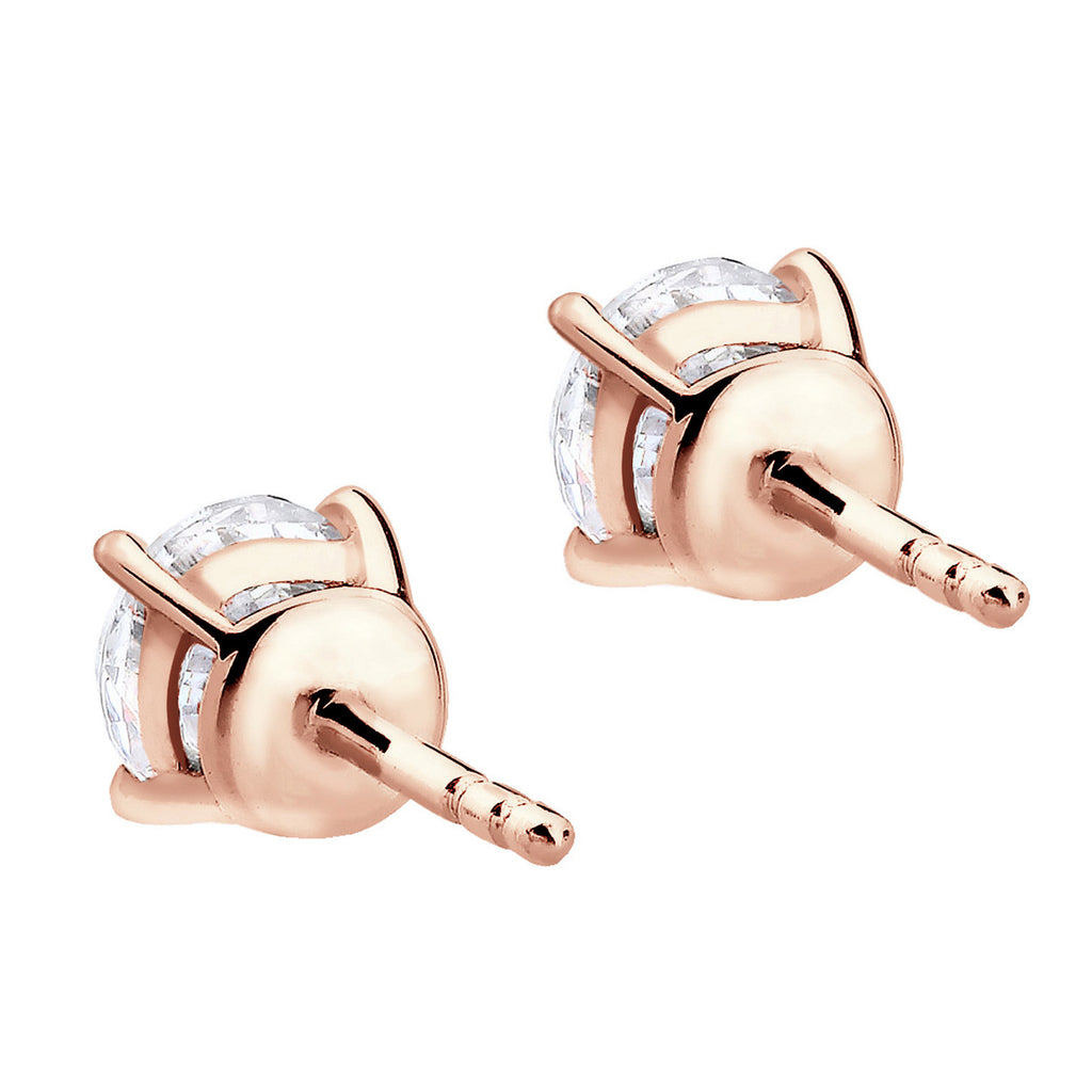 Roségold - Elli | Ohrstecker | Kristall ( Weiß ) | 925 Sterling Silber Rosegold