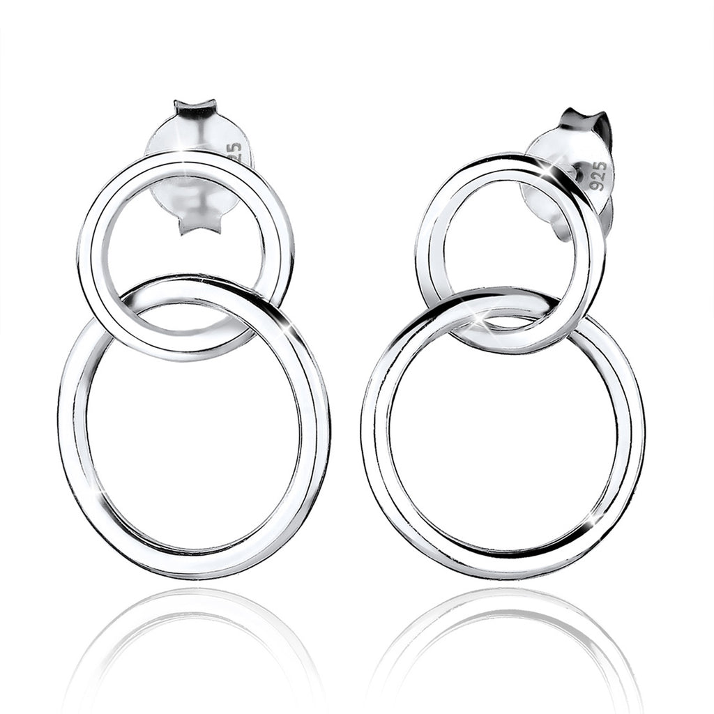 Silber - Elli | Ohrhänger Kreis Geo | 925er Sterling Silber