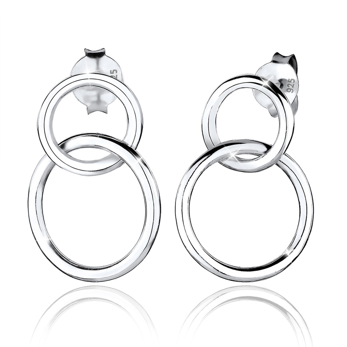 Silber - Elli | Ohrhänger Kreis Geo | 925er Sterling Silber
