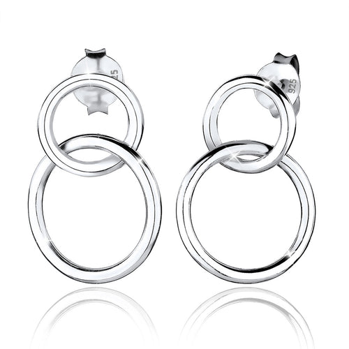 Silber - Elli | Ohrhänger Kreis Geo | 925er Sterling Silber