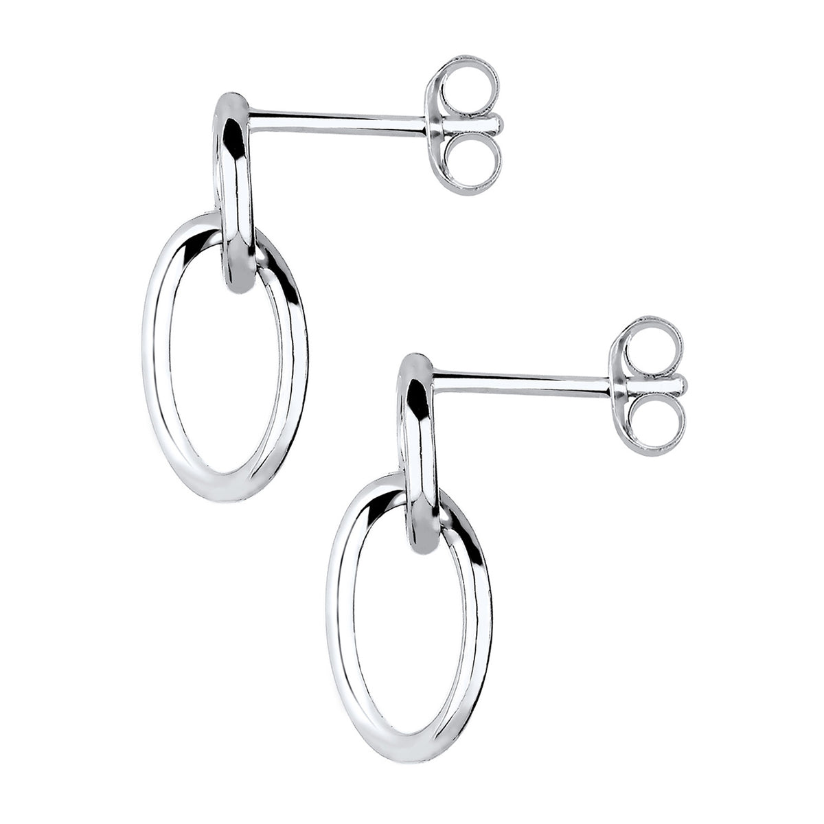 Silber - Elli | Ohrhänger Kreis Geo | 925er Sterling Silber