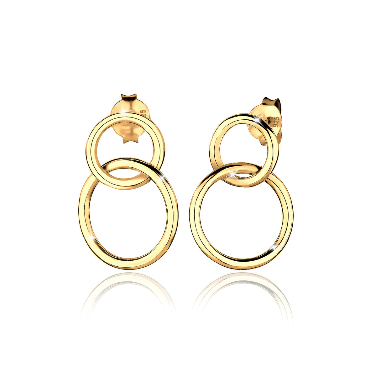 Gold - Elli | Ohrhänger Geo | 925 Sterling Silber vergoldet