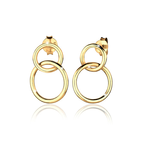 Gold - Elli | Ohrhänger Geo | 925 Sterling Silber vergoldet