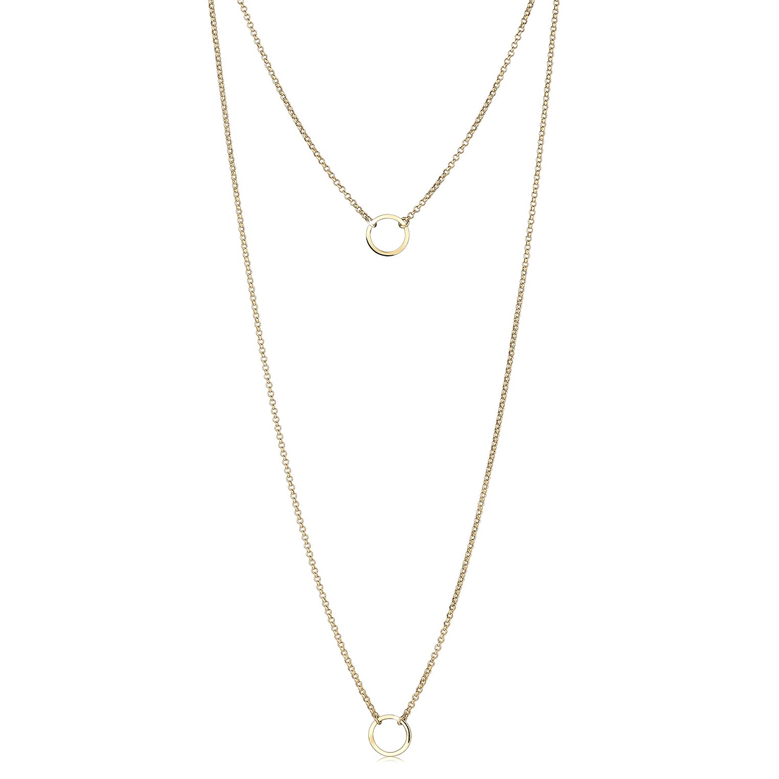 Gold - Elli | Lange Halskette Geo | 925 Sterling Silber vergoldet