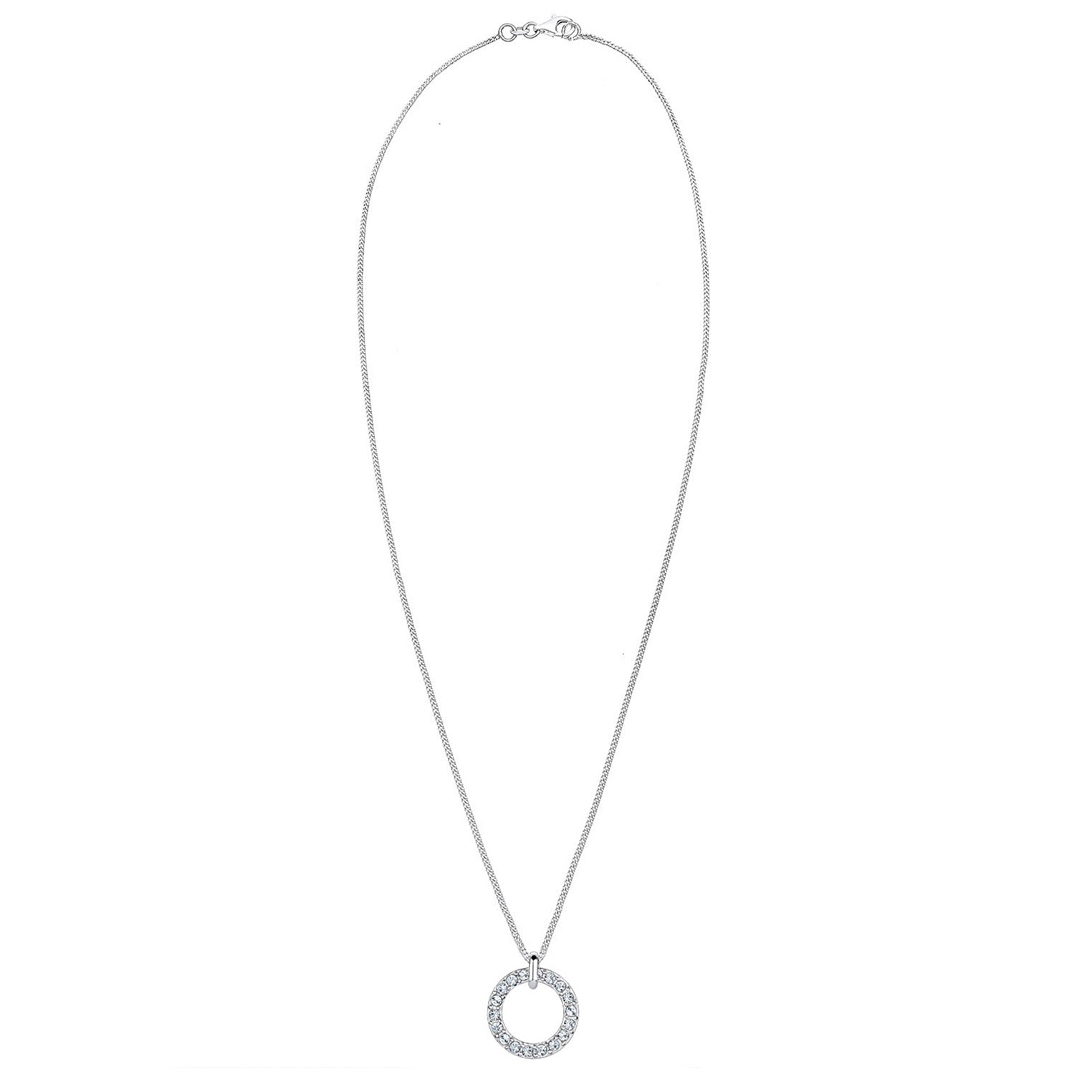 Weiß - Elli | Halskette Kreis | Mit Kristallen von Swarovski® (Weiß) | 925er Sterling Silber