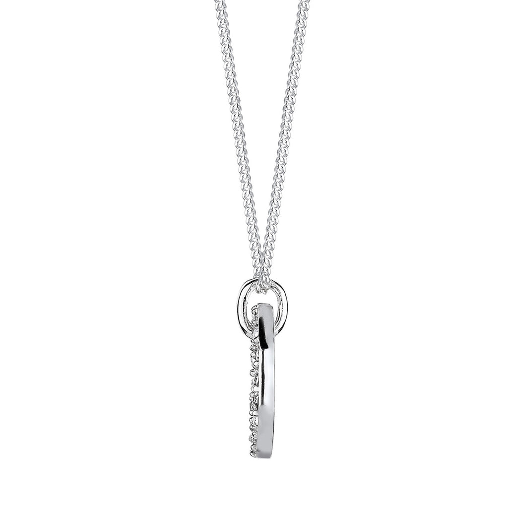 Weiß - Elli | Halskette Kreis | Mit Kristallen von Swarovski® (Weiß) | 925er Sterling Silber
